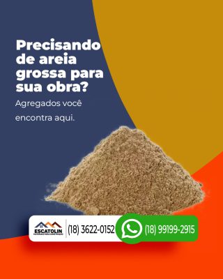 Material de construção areia grossa